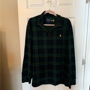Ralph Lauren Dark Green Plaid Quarter Zip